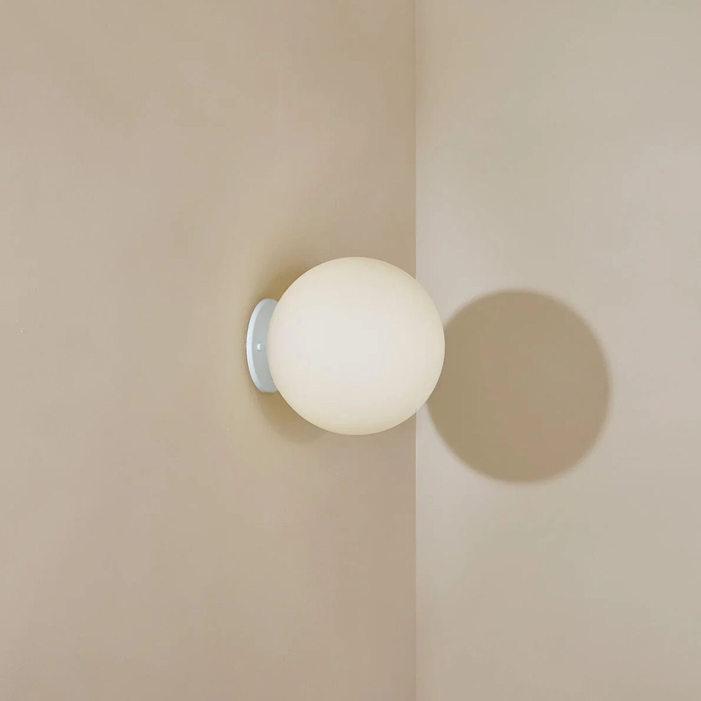 Orb Surface Sconce Large White Satin